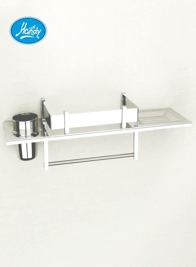 HANDY Bathroom Accessories Stainless Steel Bathroom Shelf with Towel Ring Multipurpose Shelf with Soap Dish and Toothbrush Holder All in One Shelves 18 X 5 Inch - Image 4